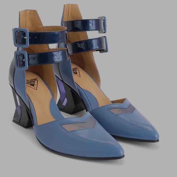 John Fluevog Shoes - John Fluevog Modern Living Slant Ankle Strap Heels Size 7.5